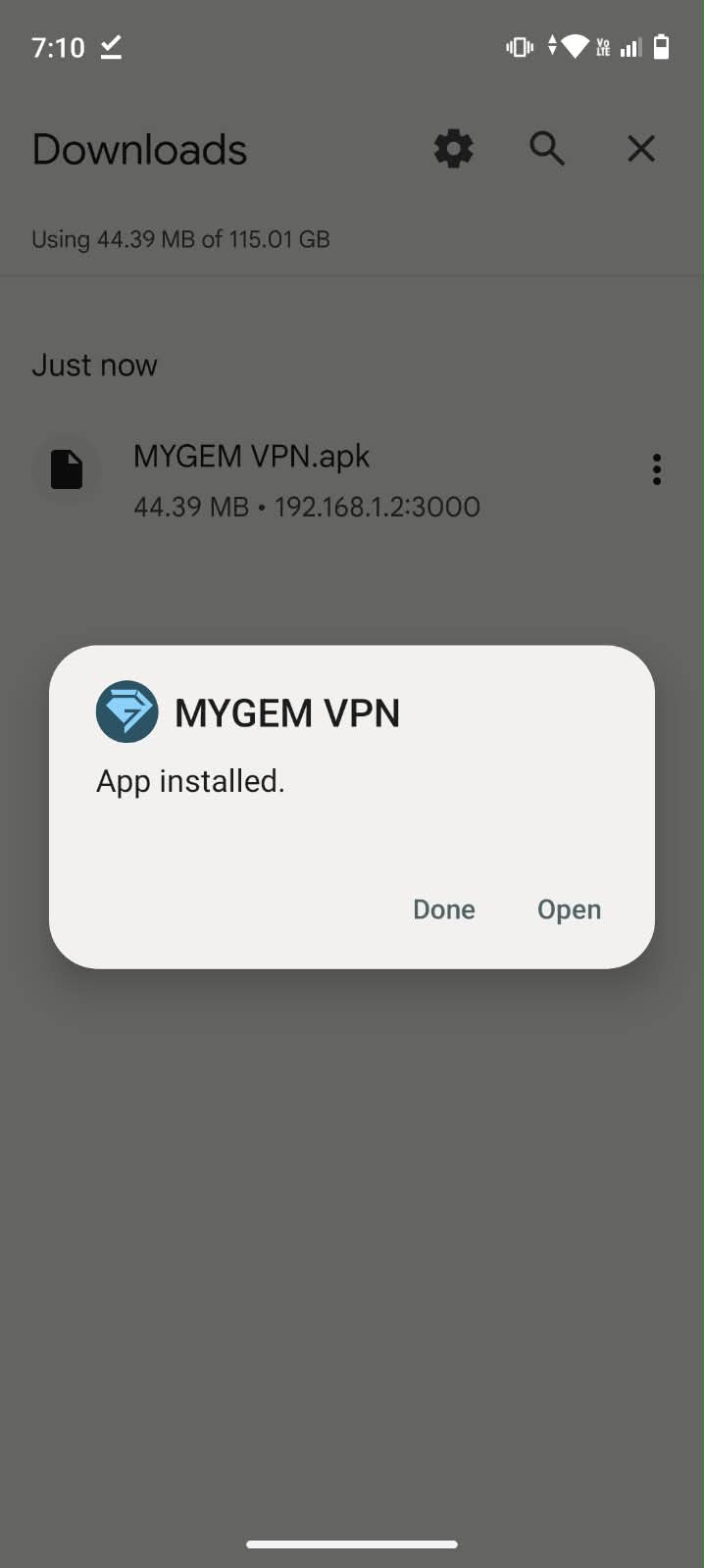 Step 5: Launch the MYGEM VPN App