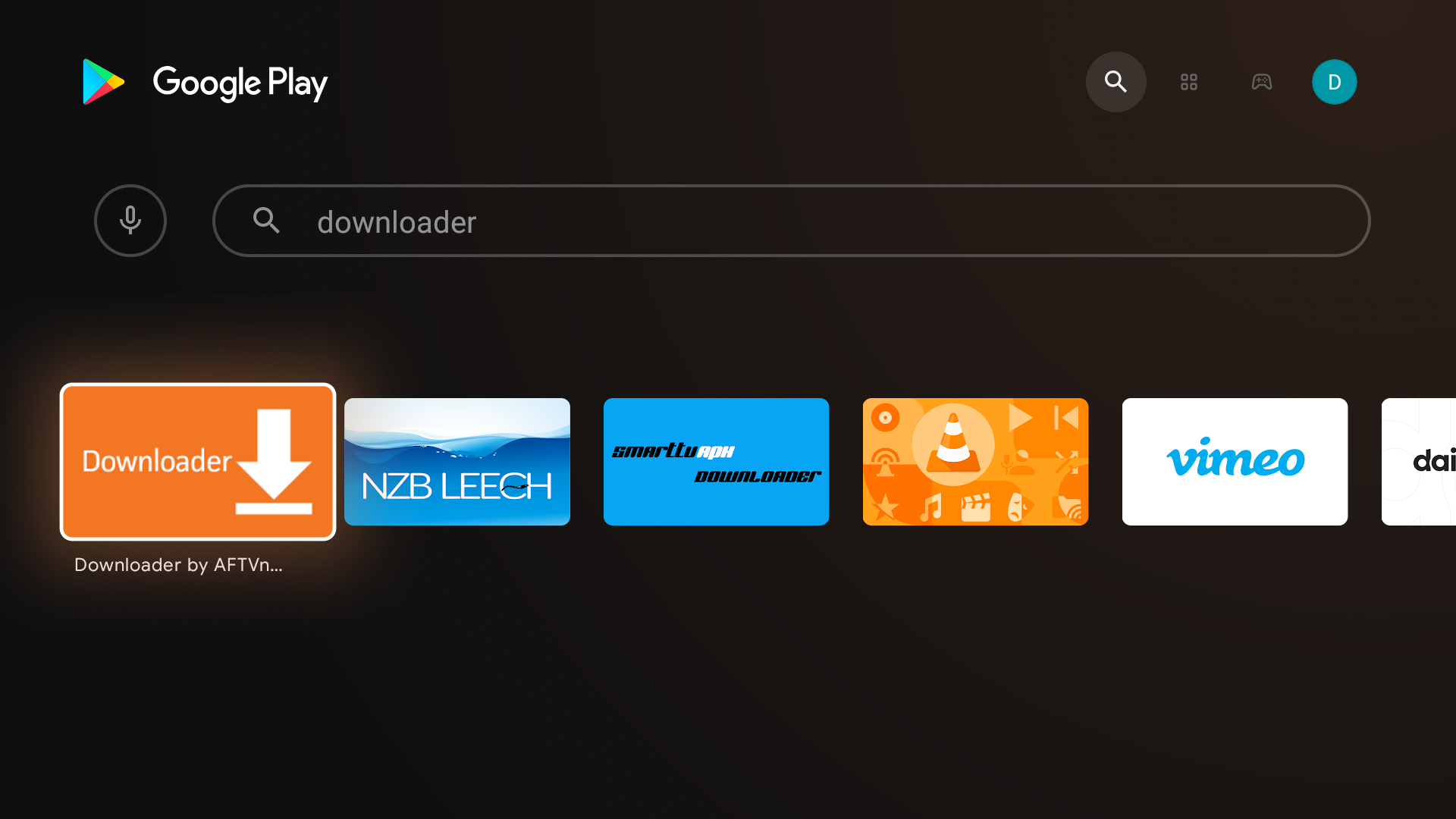 Step 3: Select the downloader app